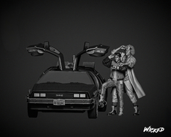 Back to the Future Diorama With DeLorean - Wicked - Fábrica de Minis