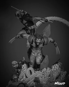 Deadpool e Wolverine 2024 Diorama - Wicked na internet
