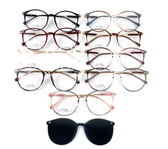Óculos Armação Feminino Gatinha + Clip On 2 Em 1 CF367