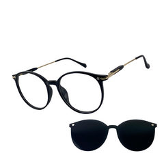 Óculos Armação Feminino Gatinha + Clip On 2 Em 1 CF367 - comprar online