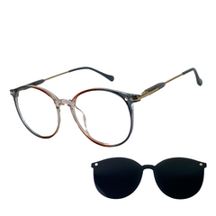 Óculos Armação Feminino Gatinha + Clip On 2 Em 1 CF367