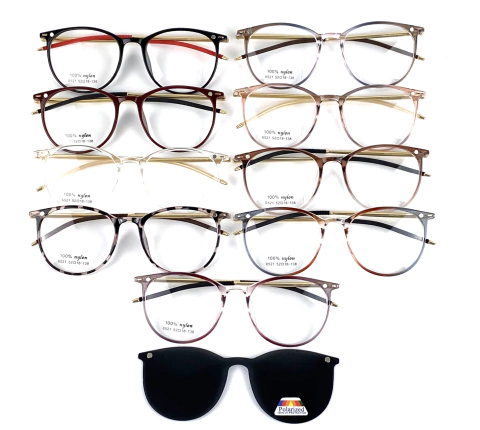 Óculos Armação Feminino Gatinha + Clip On 2 Em 1 CF375