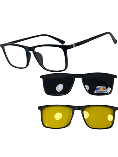 Óculos Armação Masculino + Clip On 3 Em 1 CM164 - PRESENTEGOD