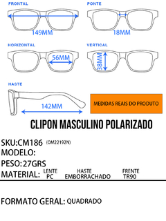 ARMAÇÃO MASCULINA + CLIPON 2 EM 1 CM186 - comprar online