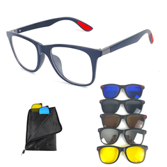 Óculos Armação Masculino + Clip On 5 em 1 Varios Modelos