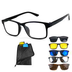 Óculos Armação Masculino + Clip On 5 em 1 Varios Modelos - PRESENTEGOD