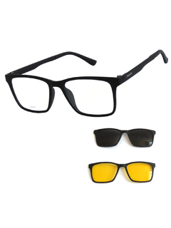 Óculos Armação Masculino + Clip On 3 em 1 CM85C1