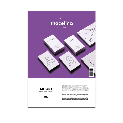 PAPEL MATELINA 220 DOBLE FAZ A4 X 20