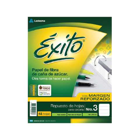 REPUESTO EXITO REFORZADO X 48 HOJAS RAYADO