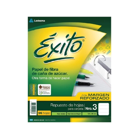 REPUESTO EXITO REFORZADO X 96 HOJAS RAYADO