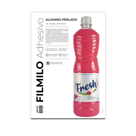 PAPEL FILM ADHESIVO ALUMINIO PERLADO A4 X UNIDAD