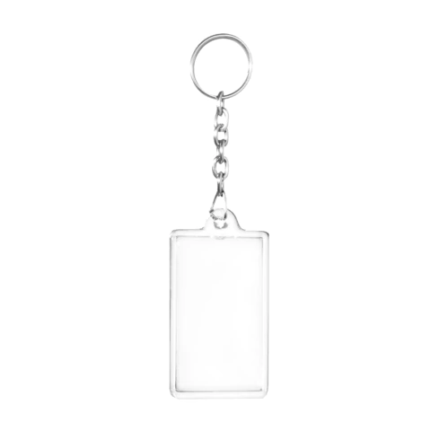 LLAVERO ACRILICO RECTANGULAR 6X4 CM CON CADENA - comprar online