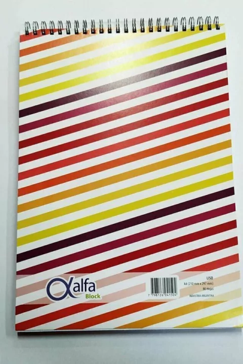 Block espiral Alfa A4 80 hs liso