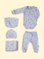 Set de 5 piezas Blanco con Fucsia