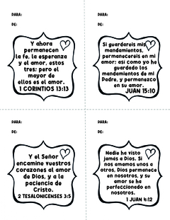 24 TARJETAS Y VERSICULOS DECORATIVOS DEL AMOR Y LA AMISTAD