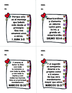 24 TARJETAS Y VERSICULOS DECORATIVOS DEL AMOR Y LA AMISTAD - tienda en línea