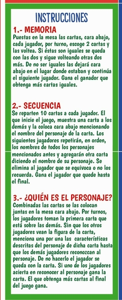 MEMORAMA PERSONAJES 3 EN UNO- ARCHIVO DESCARGABLE en internet