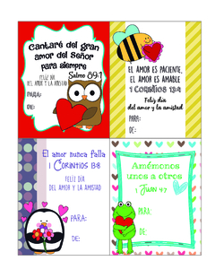 24 TARJETAS Y VERSICULOS DECORATIVOS DEL AMOR Y LA AMISTAD