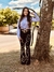 Calça Feminina West Tuff Flare Cos Alto Brilhos Black Style em Pedrarias c/ Elastano. na internet