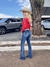 Calça Feminina West Tuff Flare Cos Alto Bordada Delicado Bolso c/ Elastano.