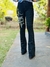 Calça Feminina West Tuff Flare Cos Alto Preta Brilhos Fé c/ Elastano. - comprar online