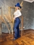 Calça Feminina West Tuff Flare Cos Alto Brilhos Glamour em Pedrarias c/ Elastano. na internet