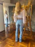 Calça Feminina West Tuff Flare Cos Alto Brilhos Nossa Senhora New Editions em Pedrarias c/ Elastano. - West Tuff Jeans