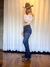 Calça Feminina West Tuff Flare Cos Alto Brilhos Boiadeira em Pedrarias c/ Elastano.