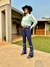 Calça Feminina West Tuff Flare Cos Alto Bordada Barra Total c/ Elastano. - West Tuff Jeans