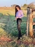 Calça Feminina West Tuff Flare Cos Alto Preta Brilhos Cruz Ramos c/ Elastano. - West Tuff Jeans