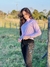 Calça Feminina West Tuff Flare Cos Alto Preta Brilhos Cruz Ramos c/ Elastano. - loja online