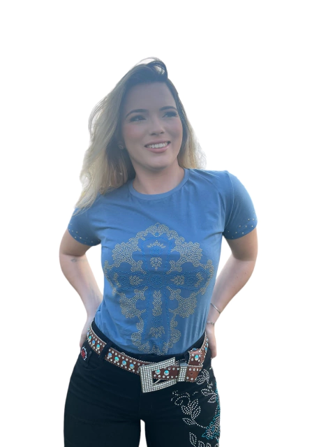 T-shirts feminina West Tuff Brilhos Cruz