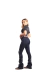 Calça Feminina West Tuff Flare Cos Alto Brilhos Ramos lateral em Pedrarias c/ Elastano.