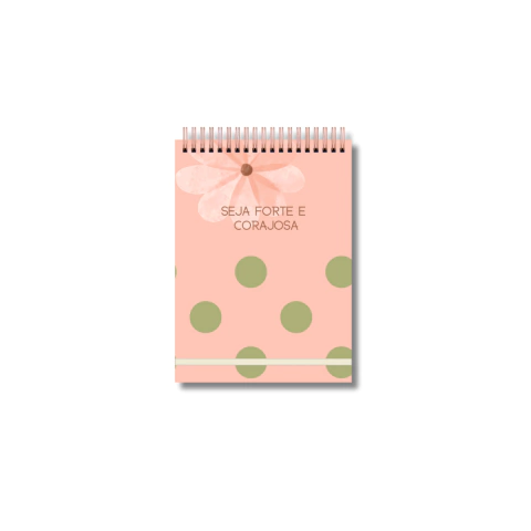 Caderneta Lisa A6 Forte e Corajosa Poá - comprar online