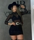 Body aplicações strass preto