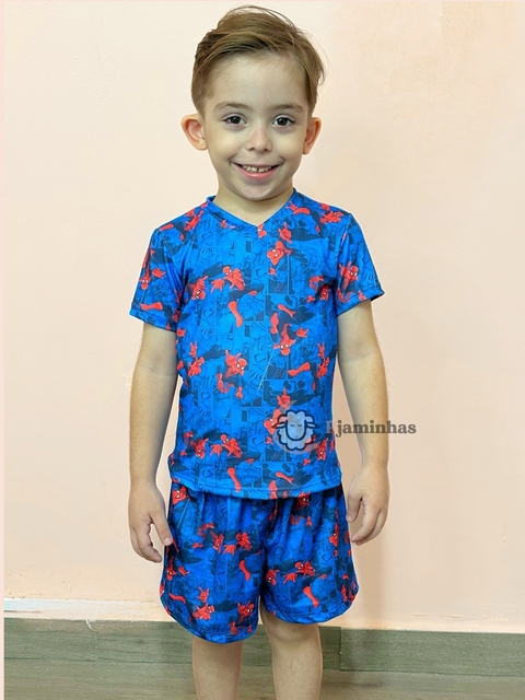 Pjaminhas Homem aranha azul infantil