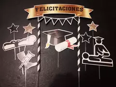 ADORNO DE TORTA EGRESADOS CAKE TOPPER - F-Diseños 