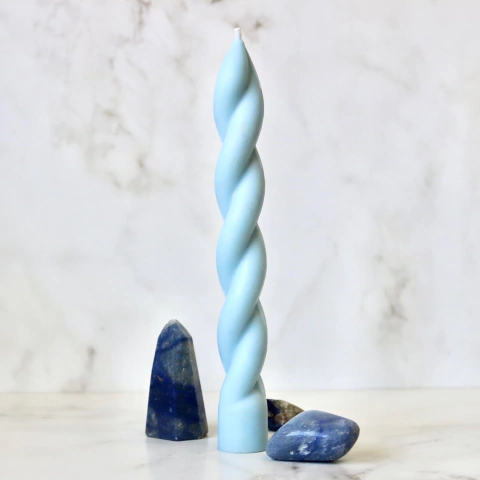 Vela Castiçal Colorida Espiral - Azul 60g - comprar online