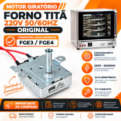 MOTOR GIRATORIO FORNO TITÃ 220V 50/60HZ ORIGINAL FGE3 / FGE4 - loja online