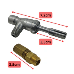 KIT 2 REGISTRO RAMAL CHAPA DE LANCHE + BOTÃO E INJETOR - comprar online