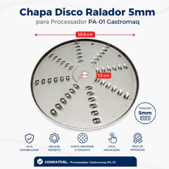 Chapa Disco Ralador 5mm para Processador PA-01 Gastromaq - comprar online