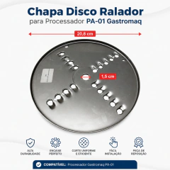Chapa Disco Ralador 9mm para Processador PA-01 Gastromaq - comprar online