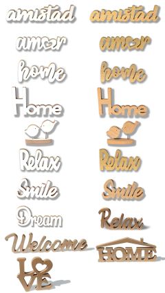 Letras Madera Amor 8x29cm Corporeo Melamina - tienda online