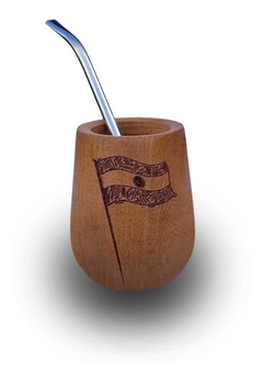 Mate Madera Algarrobo Messi Que Mira Bobo Premium C/bombilla - Lepori