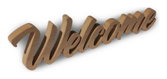 Letras Madera Welcome 41cm Corporeo Melamina Roble 18mm - comprar online