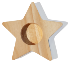 Porta Vela Madera Estrella 10cm X12 Unidades Pack - comprar online