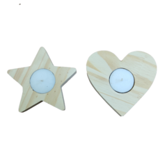Porta Vela Madera Estrella 10cm X6 Unidades C/ Vela en internet