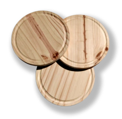 Platos Redondos Tablas Asado Madera Pino 21,5 Cm x10 unidades pack - comprar online