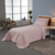   Kit Colcha Cobre Leito Matelado Solteiro 2 Peças Dupla Face Rosa