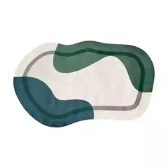 Tapete Sala Orgânico Rocks Azul e Verde - 2,20 × 1,50 - comprar online